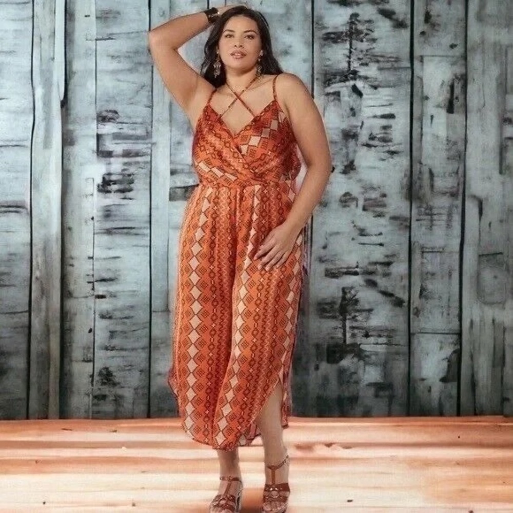 Cato | Plus Size Aztec Print Genie Jumpsuit Spice Route Various Sizes Available